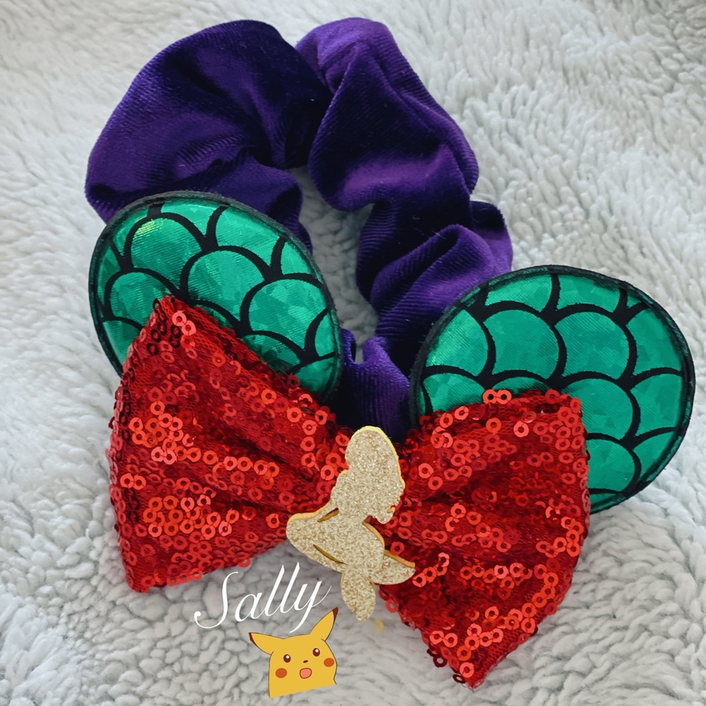 Disney Ears Princess Scrunchie Little Mermaid Ariel